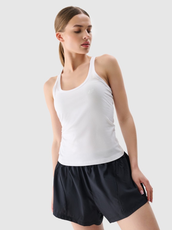 Damski top basic 4F 4FWMM00TSLEF124 - biały
