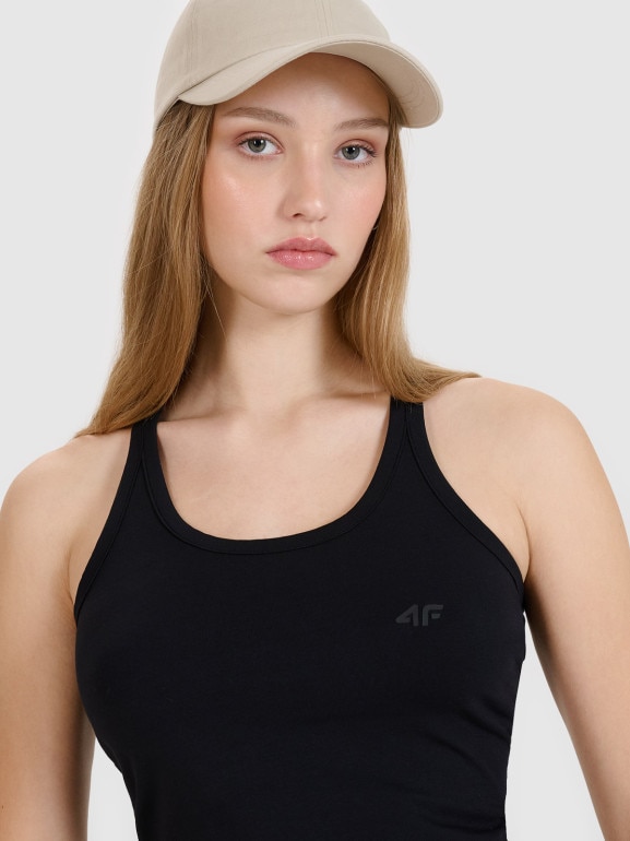 Damski top basic 4F 4FWMM00TSLEF124 - czarny