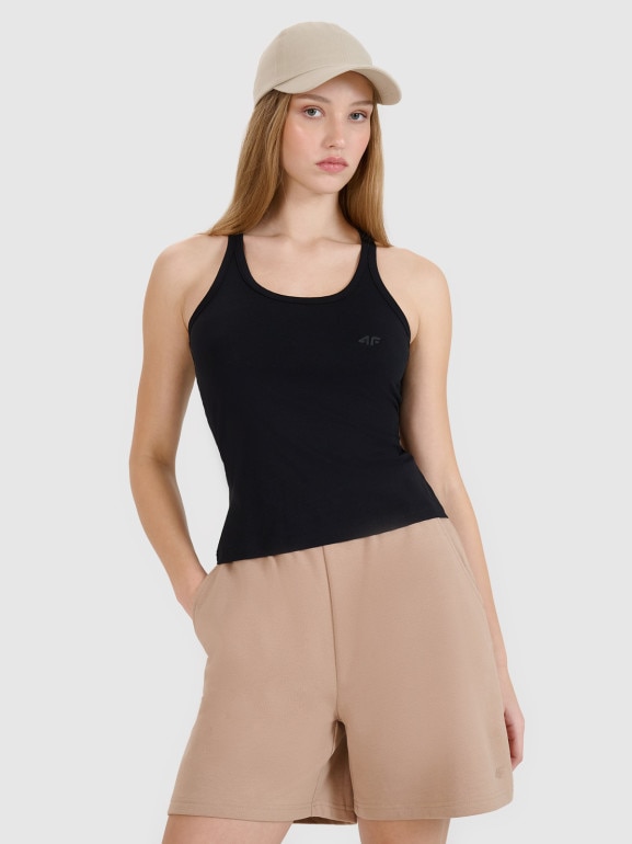 Damski top basic 4F 4FWMM00TSLEF124 - czarny