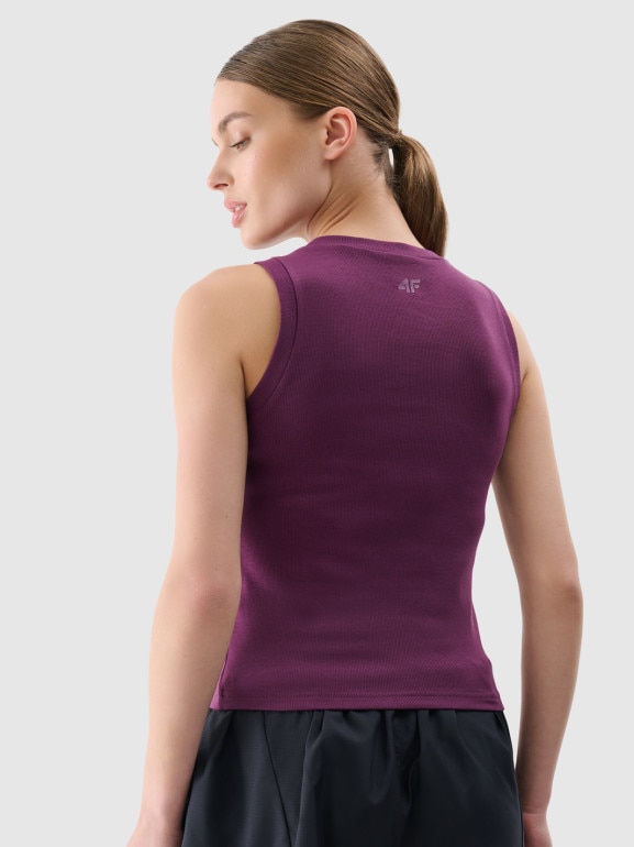 Damski top basic 4F 4FWMM00TSLEF132 - fioletowy