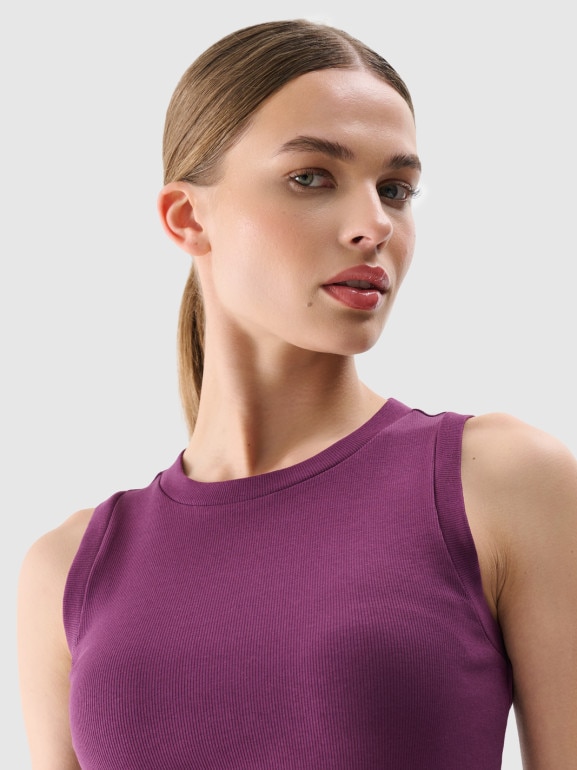 Damski top basic 4F 4FWMM00TSLEF132 - fioletowy