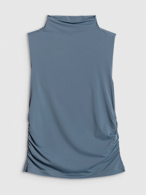 Damski top do jogi 4F 4FWSS26TFSLF0885 - denim