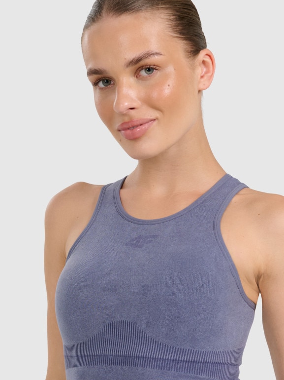 Damski top do jogi i pilatesu 4f 4FWAW25TFSLF578 - granatowy