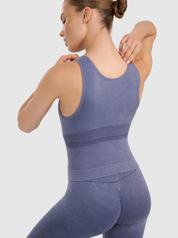 Damski top do jogi i pilatesu 4f 4FWAW25TFSLF578 - granatowy