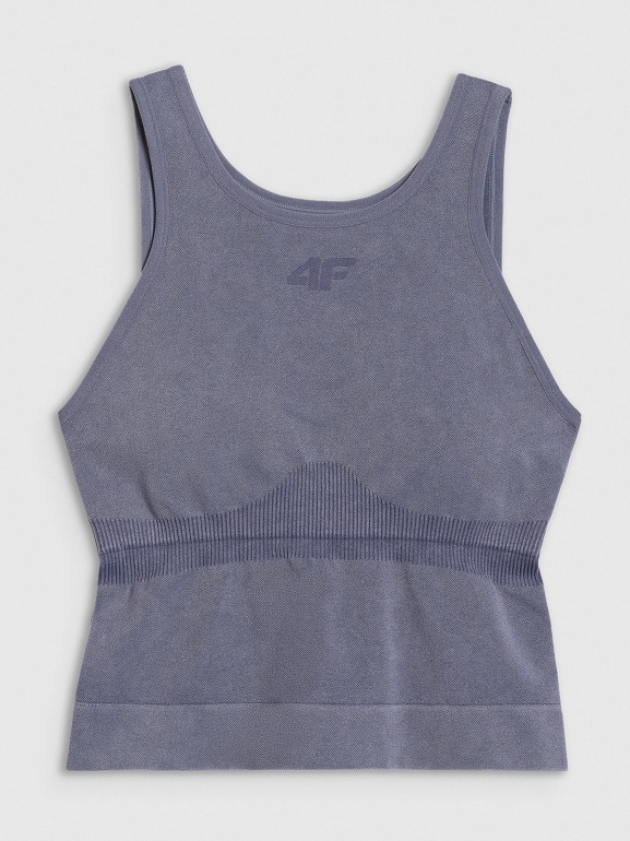 Damski top do jogi i pilatesu 4f 4FWAW25TFSLF578 - granatowy