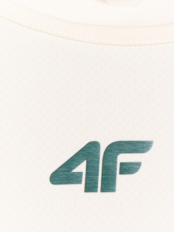 Damski top tenisowy 4F 4FRAW25TFSLF091 - beżowy