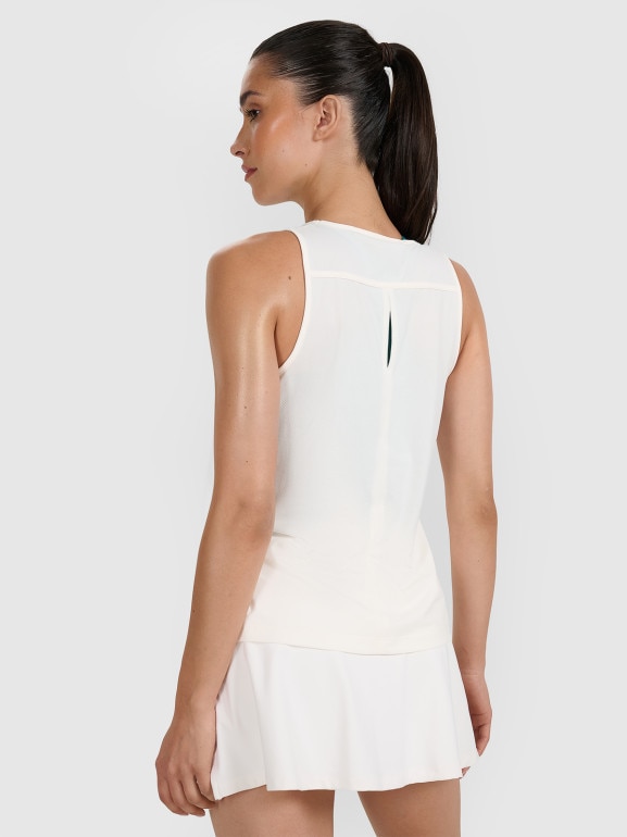 Damski top tenisowy 4F 4FRAW25TFSLF091 - beżowy