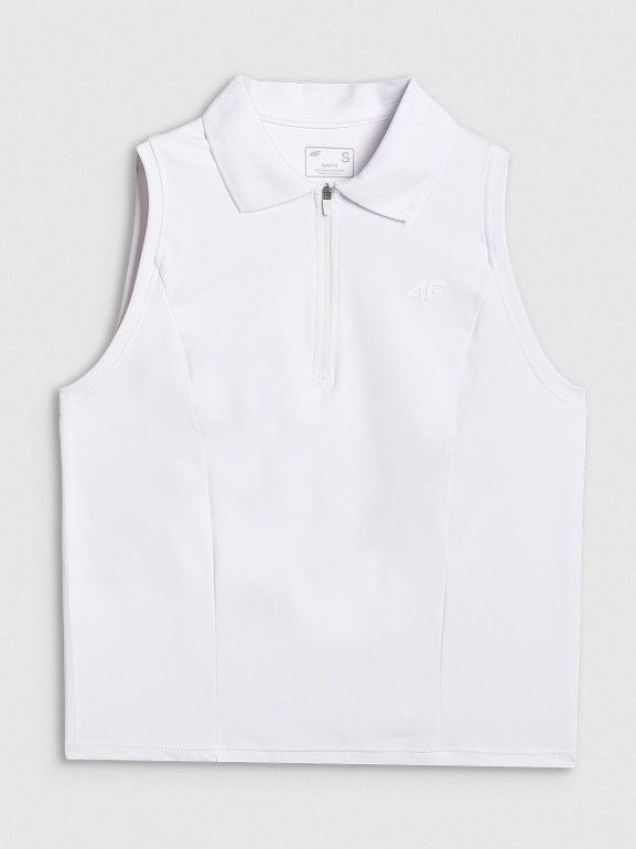 Damski top tenisowy 4F 4FRAW25TSLEF290 - biały