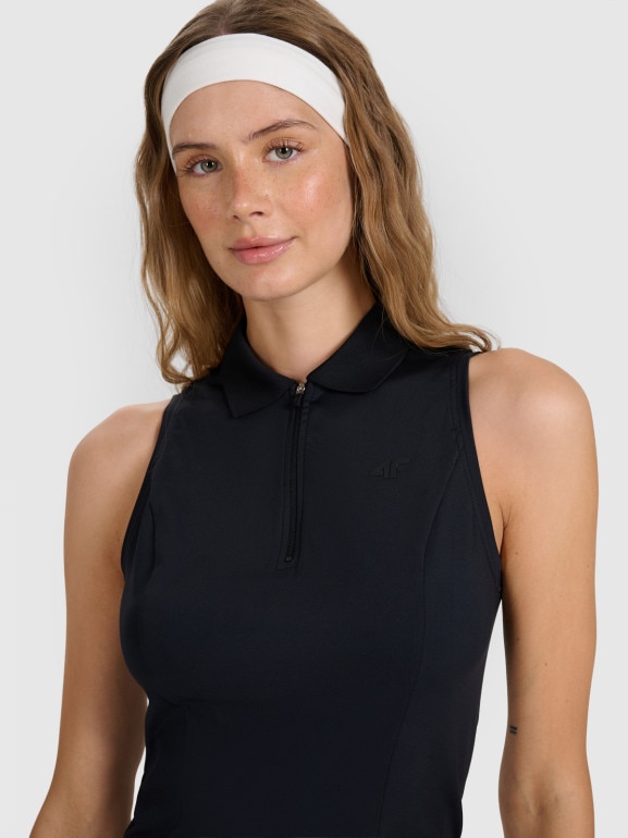 Damski top tenisowy 4F 4FRAW25TSLEF290 - czarny