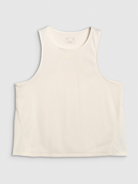 Damski top treningowy 4F 4FWAW25TFSLF572 - beżowy