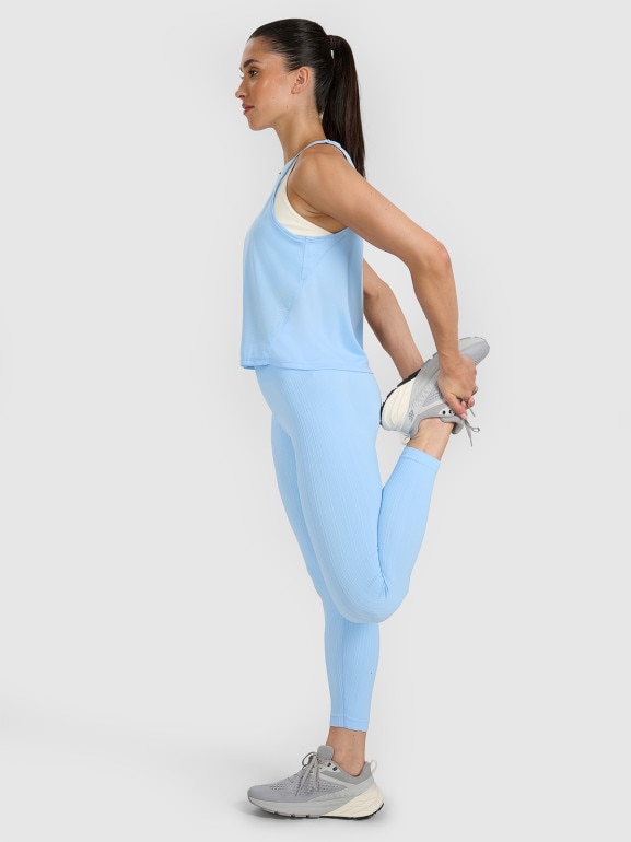 Damski top treningowy 4F 4FWAW25TFSLF572 - niebieski