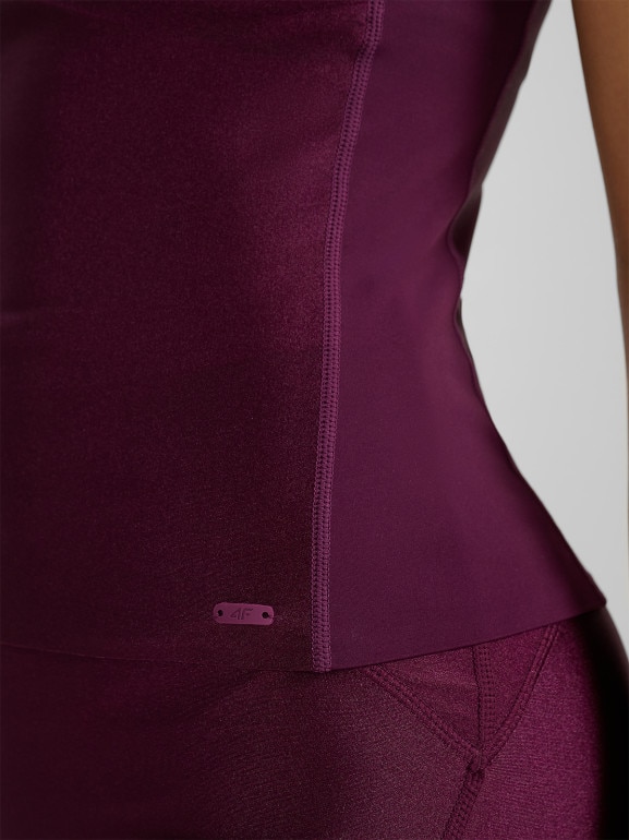 Damski top treningowy 4F 4FWAW25TFSLF573 - fioletowy