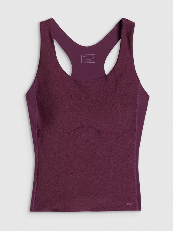 Damski top treningowy 4F 4FWAW25TFSLF573 - fioletowy