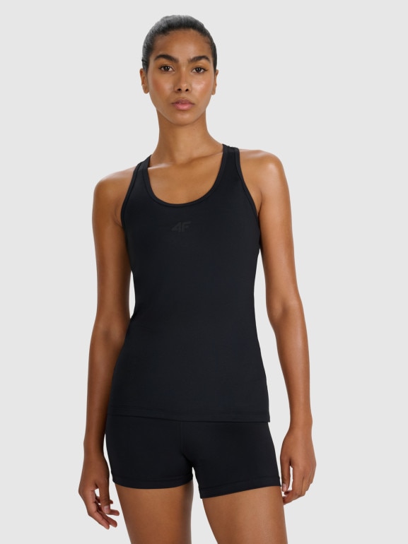 Damski top treningowy 4F 4FWMM00TFSLF0762 - czarny