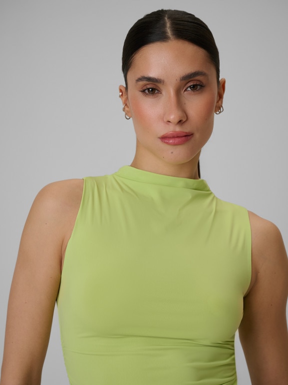 Damski top treningowy 4F 4FWSS26TFSLF0749 - zielony