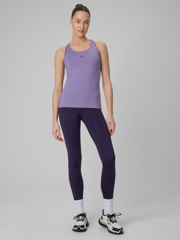 Damski top treningowy 4F 4FWSS26TFSLF0766 - fioletowy