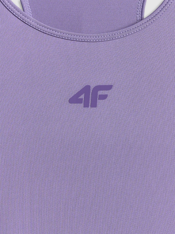 Damski top treningowy 4F 4FWSS26TFSLF0766 - fioletowy