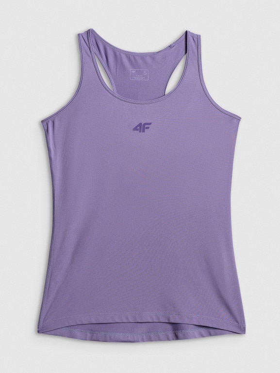 Damski top treningowy 4F 4FWSS26TFSLF0766 - fioletowy