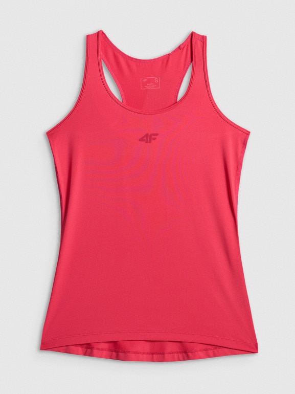 Damski top treningowy 4F 4FWSS26TFSLF0766 - koralowy