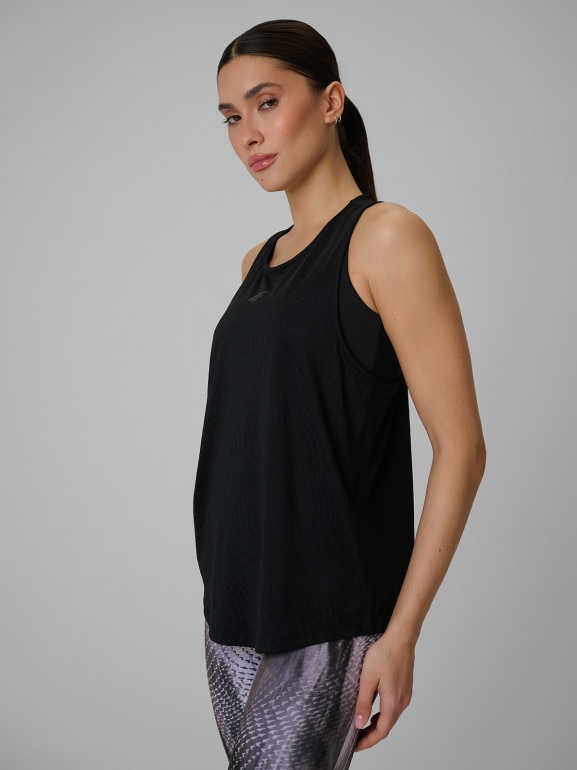 Damski top treningowy 4F 4FWSS26TFSLF743 - czarny