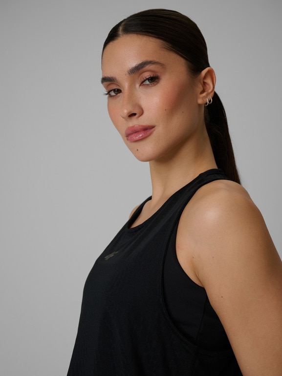 Damski top treningowy 4F 4FWSS26TFSLF743 - czarny