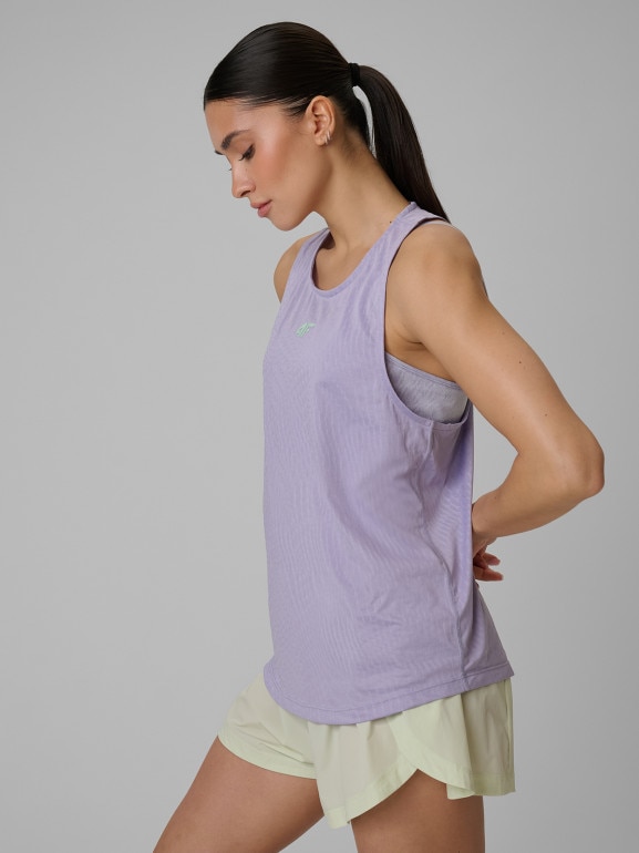 Damski top treningowy 4F 4FWSS26TFSLF743 - fioletowy