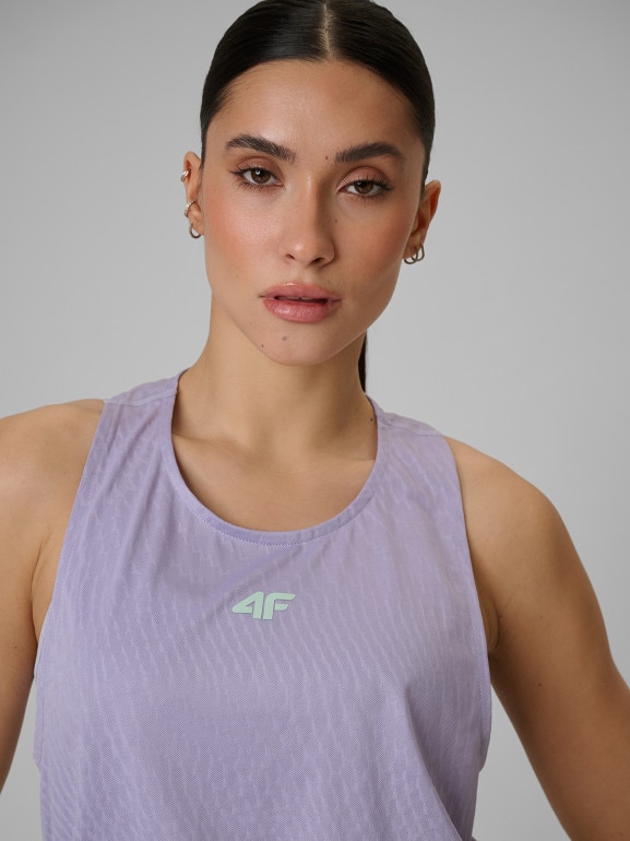 Damski top treningowy 4F 4FWSS26TFSLF743 - fioletowy