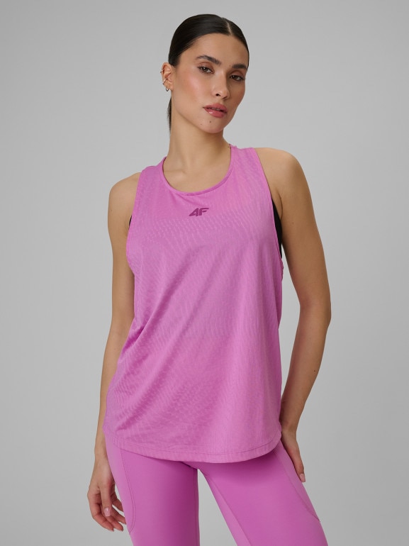 Damski top treningowy 4F 4FWSS26TFSLF743 - różowy