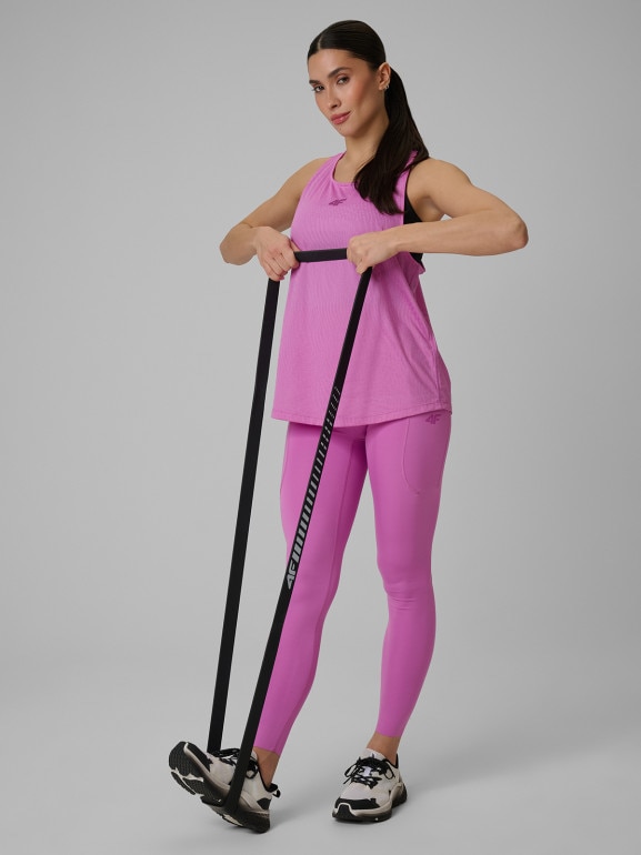 Damski top treningowy 4F 4FWSS26TFSLF743 - różowy