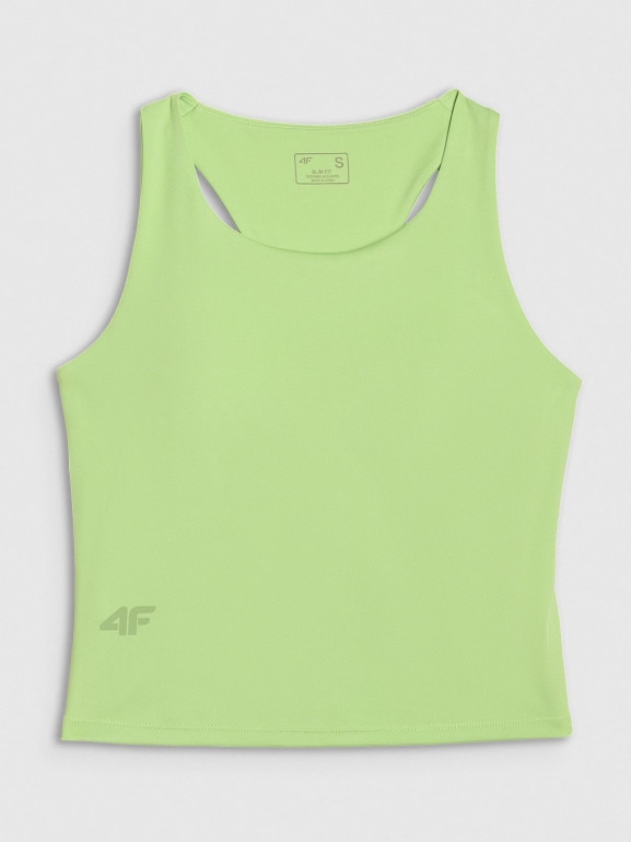 Damski top treningowy szybkoschnący 4F 4FWAW25TFSLF571 - zielony