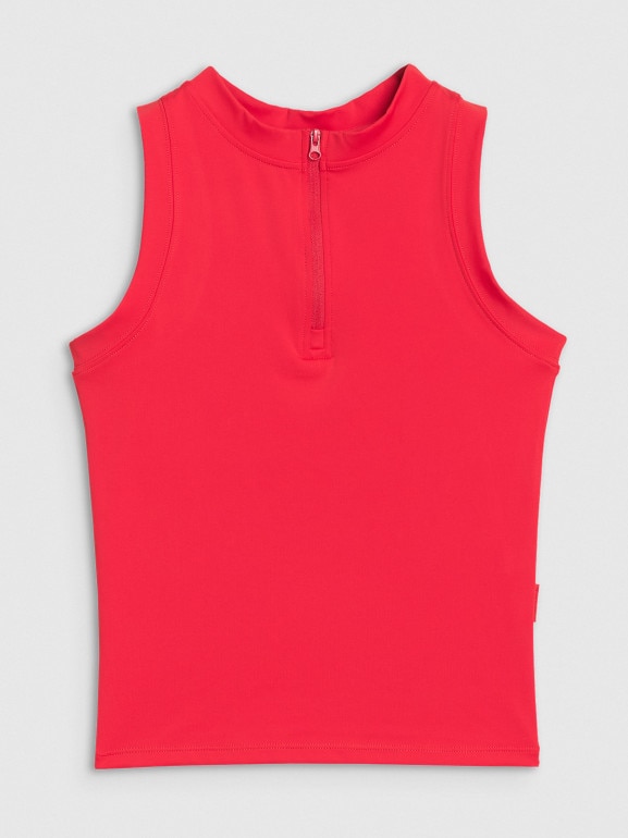 Damski top z zapięciem 4F 4FRSS25TSLEF221 - czerwony