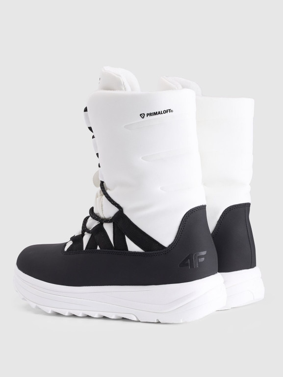 Damskie buty zimowe śniegowce INUA 4F 4FRAW25FSBSF041 - białe
