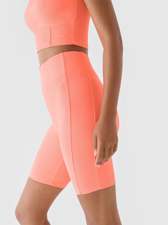 Damskie kolarki 4F 4FWSS24TTIGF150 - pomarańczowe