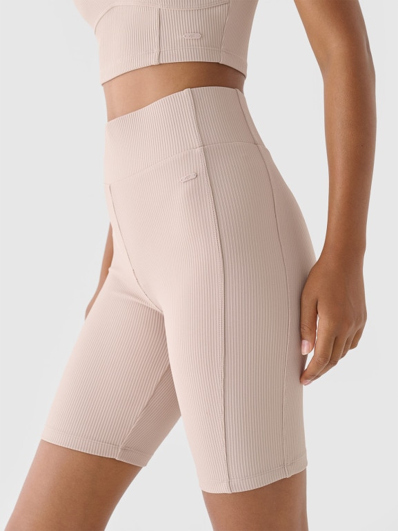 Damskie kolarki 4F 4FWSS24TTIGF150 - beżowe