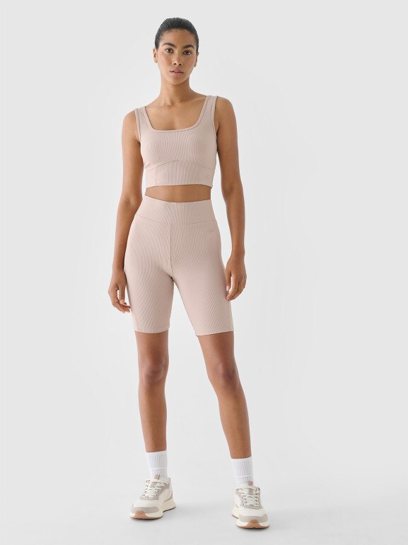 Damskie kolarki 4F 4FWSS24TTIGF150 - beżowe