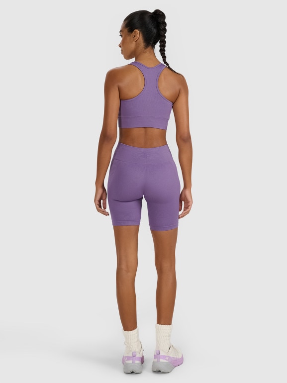 Damskie kolarki treningowe 4F 4FWAW25TFSTF050 - fioletowe