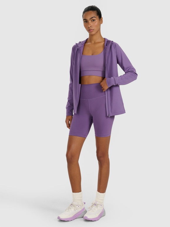 Damskie kolarki treningowe 4F 4FWAW25TFSTF051 - fioletowe