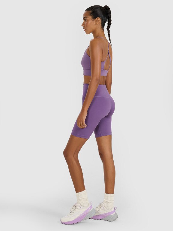 Damskie kolarki treningowe 4F 4FWAW25TFSTF051 - fioletowe