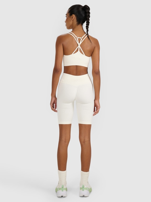 Damskie kolarki treningowe 4F 4FWAW25TFSTF084 - beżowe