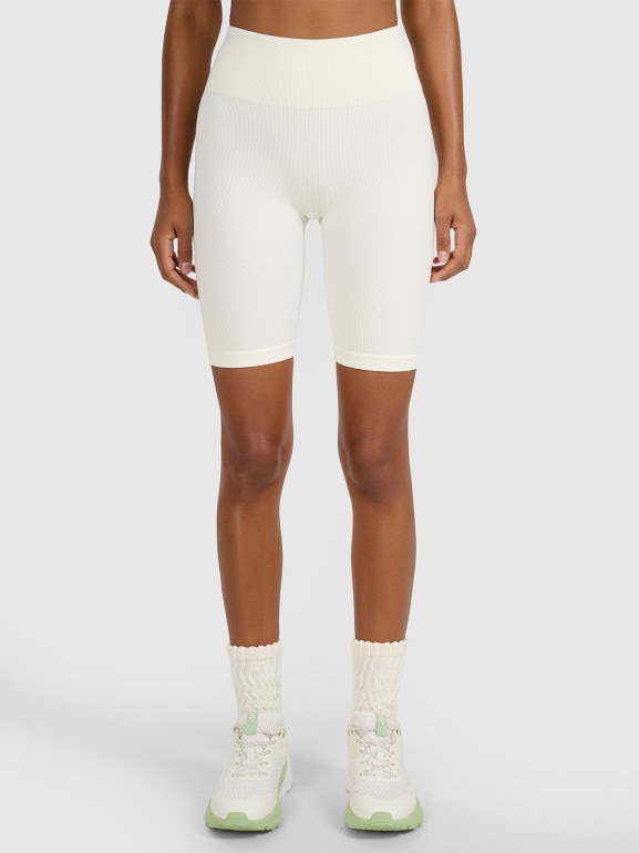 Damskie kolarki treningowe 4F 4FWAW25TFSTF084 - beżowe