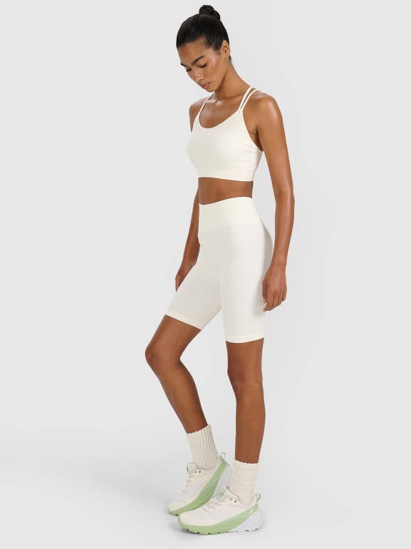 Damskie kolarki treningowe 4F 4FWAW25TFSTF084 - beżowe