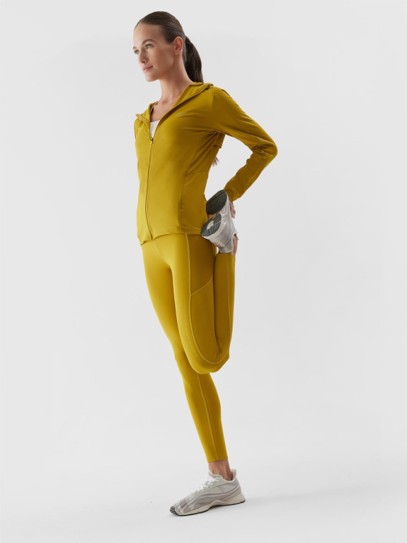 Damskie legginsy do biegania 4F 4FRAW23TFTIF238 - zielone