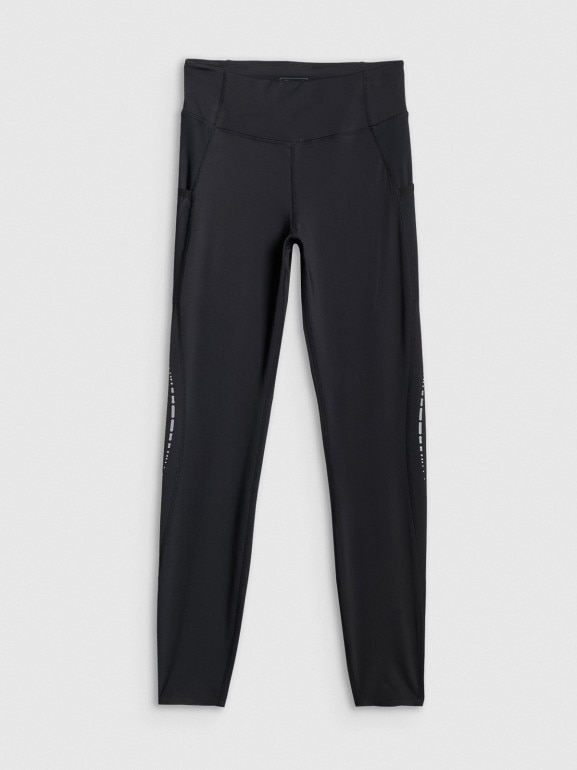 Damskie legginsy do biegania 4F 4FWSS26TFTIF396 - czarne