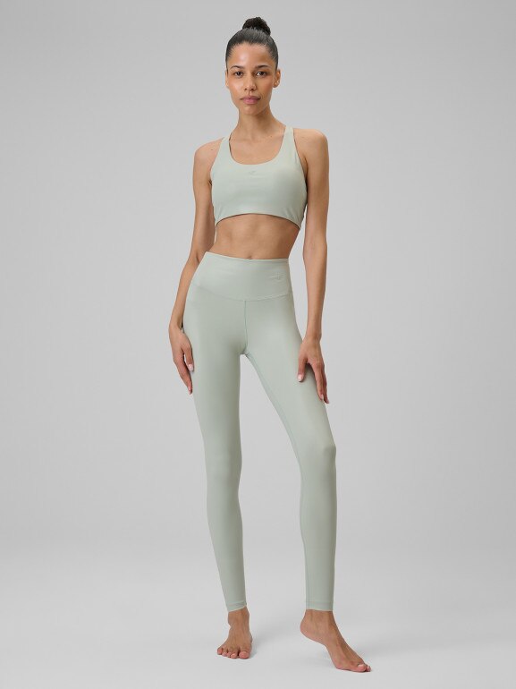 Damskie legginsy do jogi 4F 4FRSS26TFTIF494 - miętowe