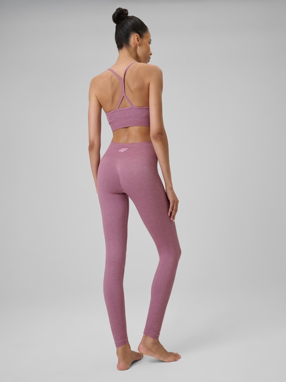 Damskie legginsy do jogi 4F 4FRSS26TFTIF496 - różowe
