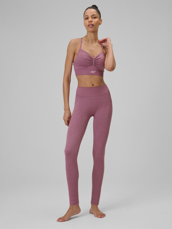 Damskie legginsy do jogi 4F 4FRSS26TFTIF496 - różowe