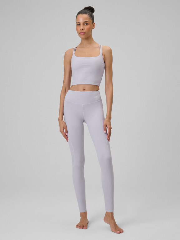 Damskie legginsy do jogi 4F 4FWSS26TFTIF404 - fioletowe