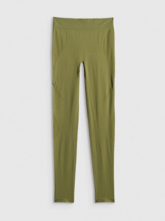 Damskie legginsy do jogi 4F 4FWSS26TFTIF406 - zielone