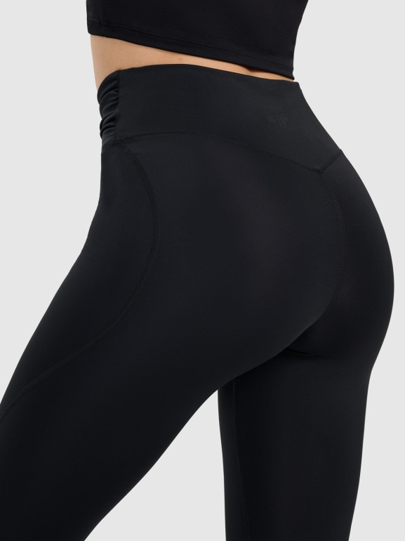 Damskie legginsy do jogi i pilatesu 4F 4FWAW25TFTIF369 - czarne