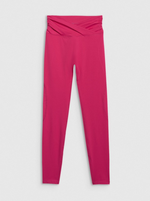 Damskie legginsy do jogi i pilatesu 4F 4FWAW25TFTIF369 - różowe